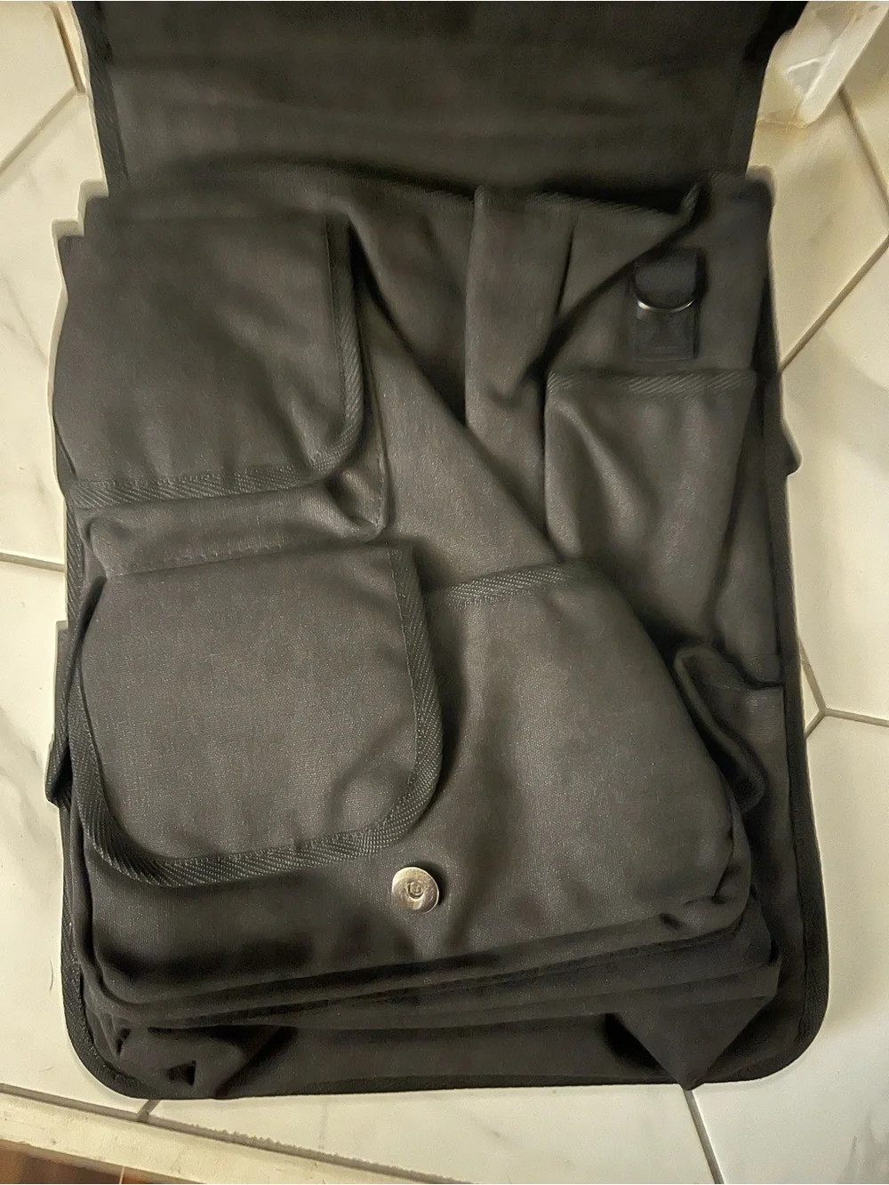 Black Men's Laptop Messenger Bag with Subtle Logo